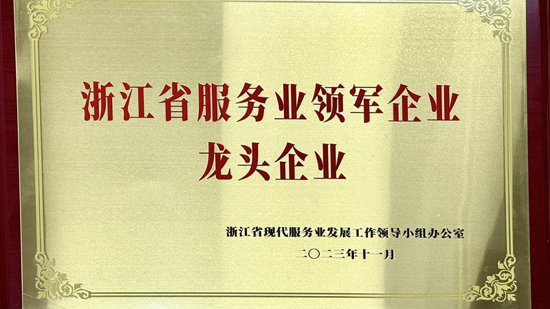 明日控股獲評浙江省首批服務業(yè)領(lǐng)軍企業(yè)